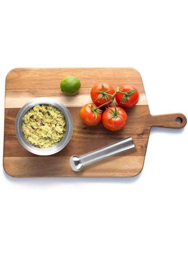Mortar and Pestle Sets, 18/8 Stainless Steel Mortar and Pestle Bowls Pill Crusher Food Safe  BPA Free Molcajete Bowl - Image 2