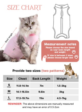 2Pcs Cat Surgery Recovery Suit Cat Onesie for Cats After Surgery Spay Surgical Abdominal Wound Skin Diseases E-Collar Alternative Wear - view 3