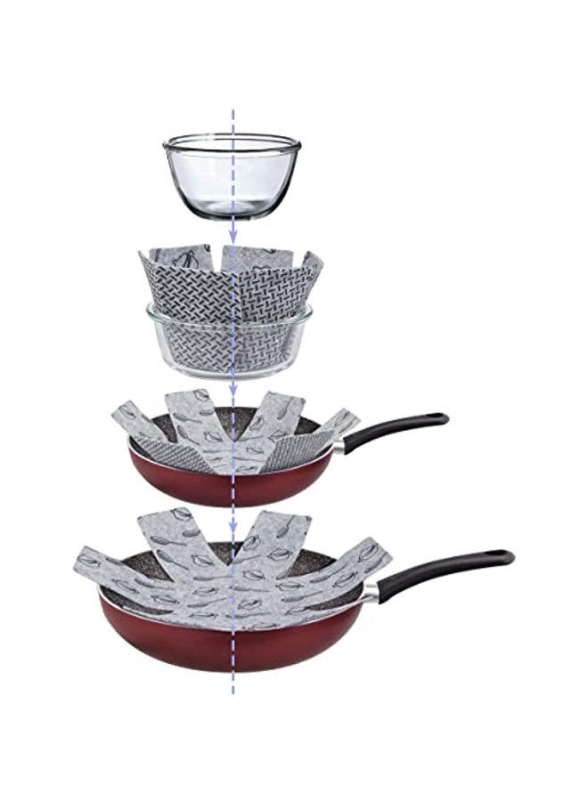 Pot Separators - Protect Pots And Pan Savers - Set 8 Pieces (38CM) - Perfect For Non-stick Pots And Pans Stainless Steel Cast Iron Ceramic (Grey)  - Image 4