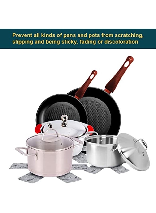 Pot Separators - Protect Pots And Pan Savers - Set 8 Pieces (38CM) - Perfect For Non-stick Pots And Pans Stainless Steel Cast Iron Ceramic (Grey)  - Image 5