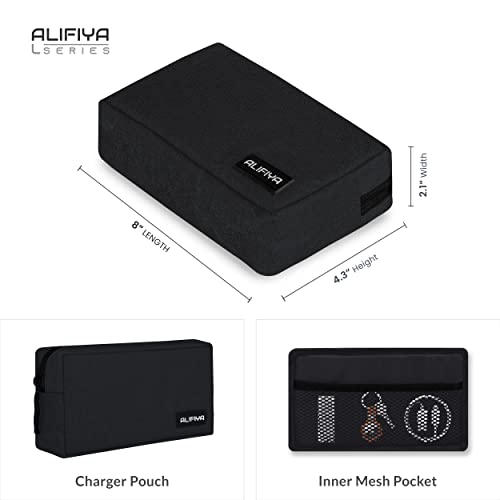 Alifiya Polyester MacBook Laptop Sleeve Bag 16 Inch with Charger Pouch (Black_L26) - Image 3