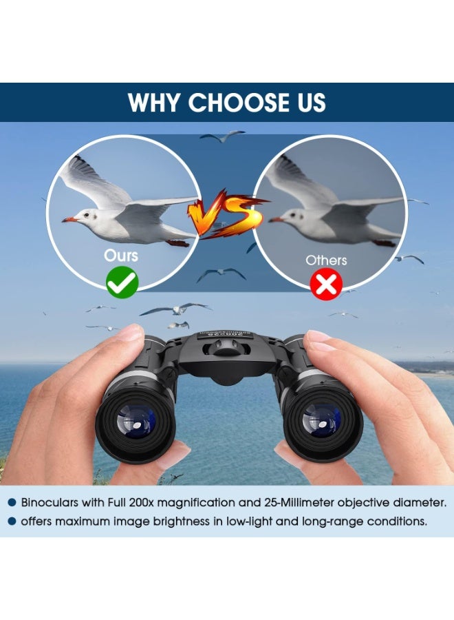 Bukela 200x25 Compact Binoculars for Adults and Kids, Mini High Power Pocket Binoculars, Waterproof Small Binoculars for Bird Watching, Hunting, Concert, Theater, Opera, - Image 4
