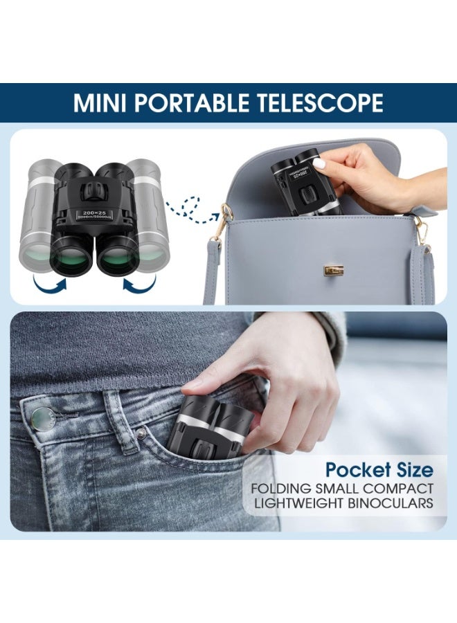 Bukela 200x25 Compact Binoculars for Adults and Kids, Mini High Power Pocket Binoculars, Waterproof Small Binoculars for Bird Watching, Hunting, Concert, Theater, Opera, - Image 2