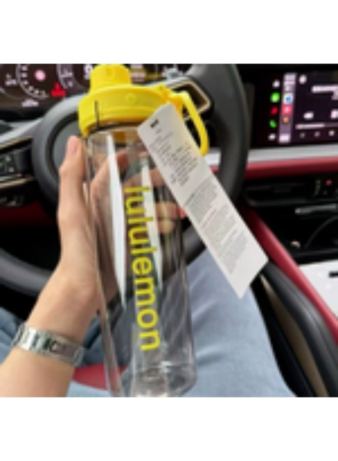 زجاجة ماء Lululemon Tritan الرياضة 650ml BPA مجانية واضحة ماكرون كأس شفاف بنقرة واحدة فليب غطاء مضاد للتسرب المحمول حمل مقبض صالة رياضية اليوغا في الهواء الطلق السفر قنينة الشرب متعددة الألوان الباستيل