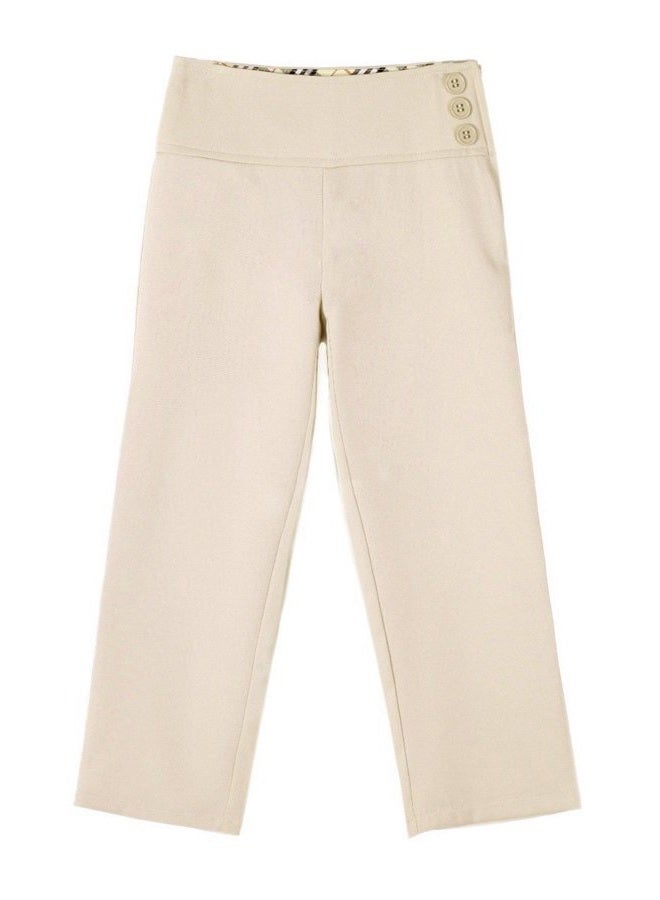 Bienzoe Girls School Uniform Pant: Kids Adjustable Waist Durable Straight Leg Dress Trouser Khaki 6X - Image 1