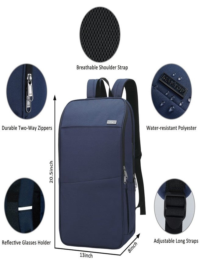 MAXTOP Travel Laptop Backpack Business Backpacks with USB Charging Port Water Resistant School College Bookbag, Navy, 18.4 inch, XL Travel Backpacks With Separate Computer Compartment - Image 5
