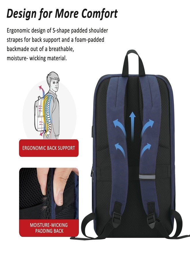 MAXTOP Travel Laptop Backpack Business Backpacks with USB Charging Port Water Resistant School College Bookbag, Navy, 18.4 inch, XL Travel Backpacks With Separate Computer Compartment - Image 4