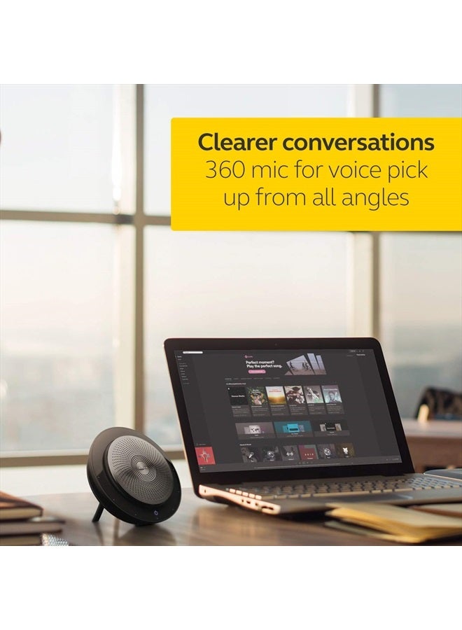 Jabra سماعة بلوتوث لاسلكية Speak 710 MS للهواتف المحمولة والبرامج الصوتية – إعداد سهل، سماعة محمولة لعقد الاجتماعات في أي مكان مع صوت غامر، محسّنة لـ MS - Image 4