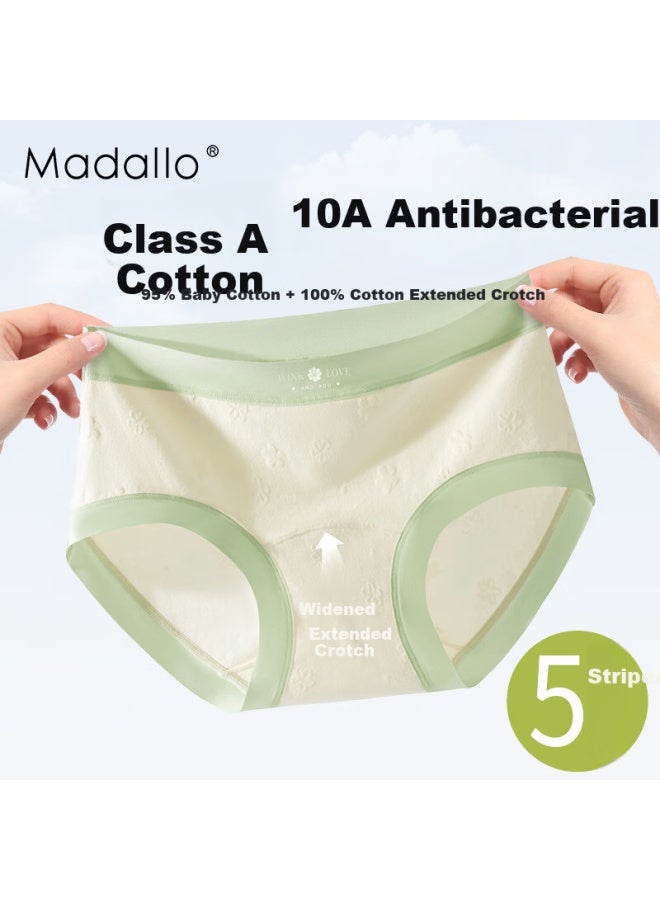 Modal A-class Cotton Women's Underwear Pure Cotton Antibacterial Full Cotton Crotch Mid-waist Seamless Hipster Girls' Triangle Shorts M
