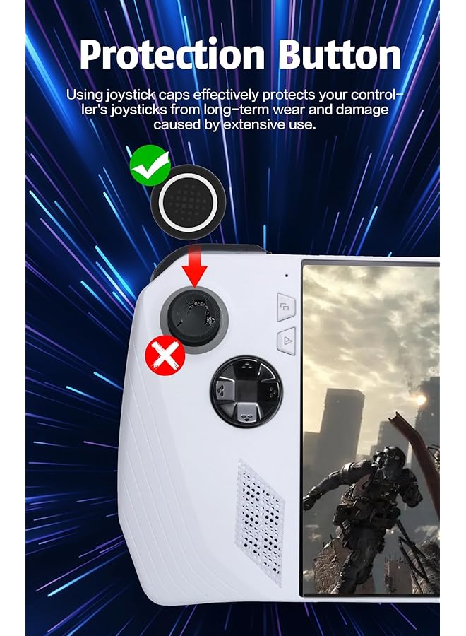 غطاء عصا تحكم من السيليكون الناعم متوافق مع جهاز Asus Rog Ally (مجموعتان) - Image 3