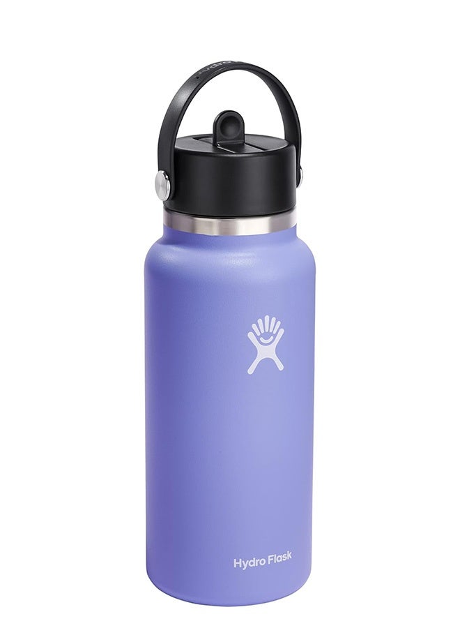 Hydro Flask 32 Oz Wide Flex Straw Cap Bottle - Insulated Stainless Steel - Wide Straw Lid, Non Spill, Leakproof, BPA-Free, Non-Toxic - Image 3