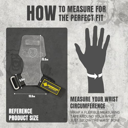 M MANUEKLEAR MANUEKLEAR Gym Straps, Double Leather Lifting Straps for Men Deadlift with Cushion Wrist Loop, Gym Lifting Wrist Wraps for Weightlifting - Image 5