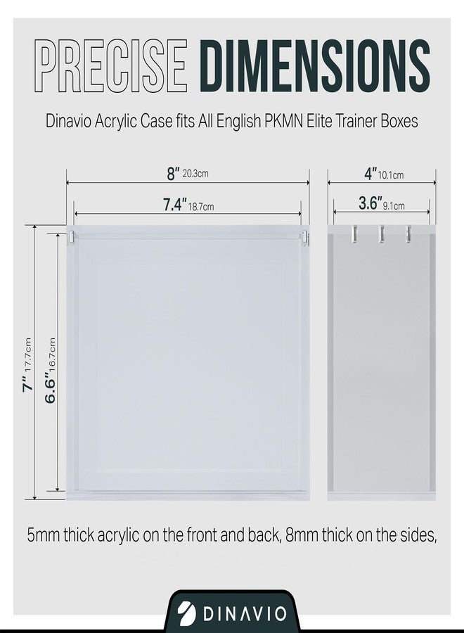 Dinavio Crafthouse Elite Trainer Box Acrylic Display Case Stackable - 8mm + 5mm Ultra Thick Acrylic with 5x3mm Strong Magnets - ETB Case Protector - Compatible with Elite Trainer Boxes - Image 2