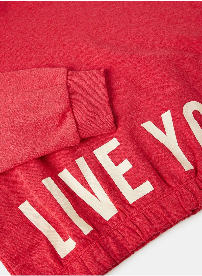 NAME IT - Kids Slogan Cropped Sweatshirt - Image 1