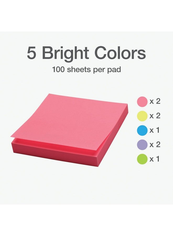 Redi-Tag Sticky Notes, Power Stick Notes, Adhesive Reminders, 3" X 3" Reusable Notes, Strong Adhesive Memos, Assorted Bright Colors, 8 Pack (1000975) - Image 4