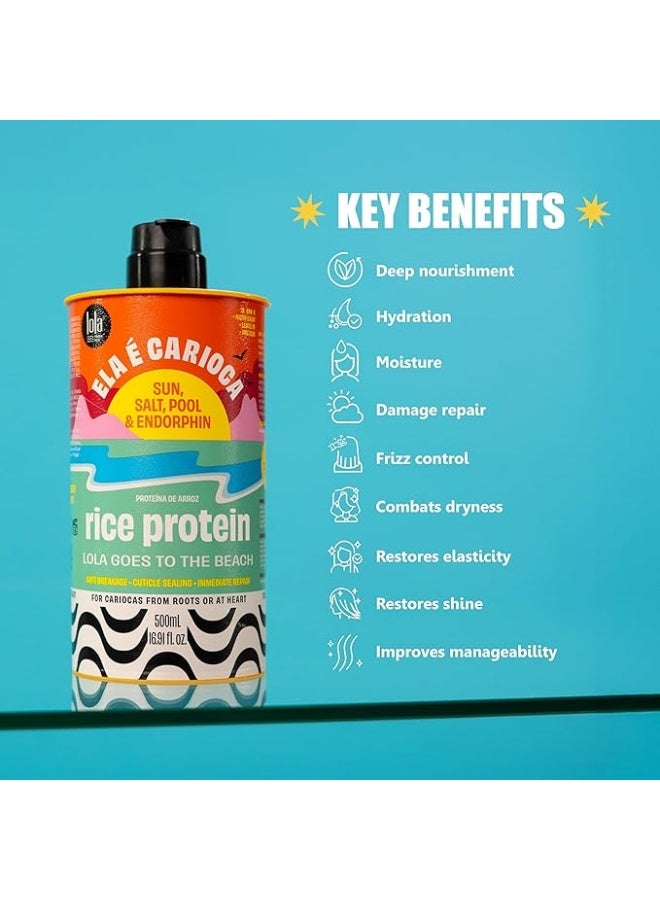 Lola from Rio بخاخ بروتين الأرز للتحكم في التلف لجميع أنواع الشعر - يحمي الشعر من الأضرار البيئية، أشعة الشمس والتجاعيد، يترك لمسة خفيفة (250 مل) - Image 4