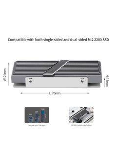 Generic TR-M.2 2280 Type A G 2280 Heatsink for SSD Cooling M.2 2280 Heatsink Cooler, Aluminum, with 2 Thermal Conductivity, Desktop High Performance SSD Cooler (Gray)  - Image 3