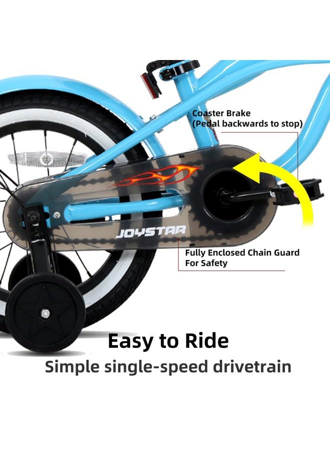 JOYSTAR 14 Inch Kids Bike with Training Wheels for Ages 3-5 Years Old Girls Boys Bike Toddler Bike Beach Cruiser Kids Bicycle Blue - Image 3