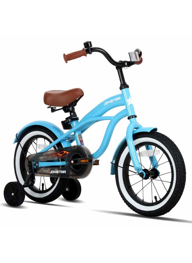 JOYSTAR 14 Inch Kids Bike with Training Wheels for Ages 3-5 Years Old Girls Boys Bike Toddler Bike Beach Cruiser Kids Bicycle Blue - Image 1