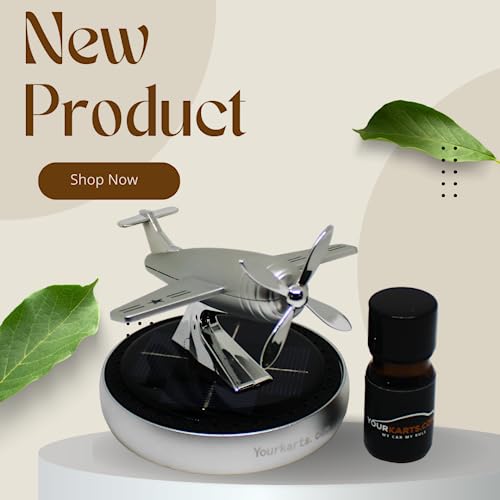 YOURKARTS.COM Airplane Car Perfume with Rotating Propeller | Dashboard Air Freshener | Long-Lasting Aromatherapy Diffuser | Metal Aircraft Design - Image 3