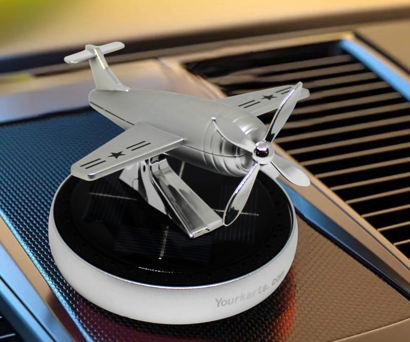 YOURKARTS.COM Airplane Car Perfume with Rotating Propeller | Dashboard Air Freshener | Long-Lasting Aromatherapy Diffuser | Metal Aircraft Design - Image 1