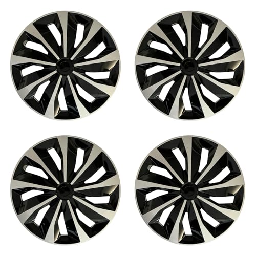 Aiqiying Hubcaps Wheel Covers Replacement R14 Size Hub Cap Universal-Fit Steel Wheel Rim Caps ABS Tire Cover Snap on Most Car Truck SUV Sedan -Set of 4（14-inch，Silver-Black） - Image 1