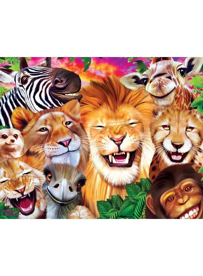 MasterPieces â€“ Jigsaw Puzzle Set for Kids 6+ Years, 4-Pack of 100 Pieces, Educational and Fun Game, Silly Animals Collection, Gift Idea for Children, 8" x 10" - Image 1