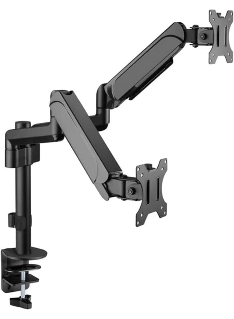 M.A&F's Dual Monitor Stand for Desk, Monitor Arms for 2 Monitors 32 27 24 22 Inches, Height Adjustable Double Monitor Mount, VESA Mount with C-Clamp & Grommet Base, Holds 4.4-17.6lbs - Image 1