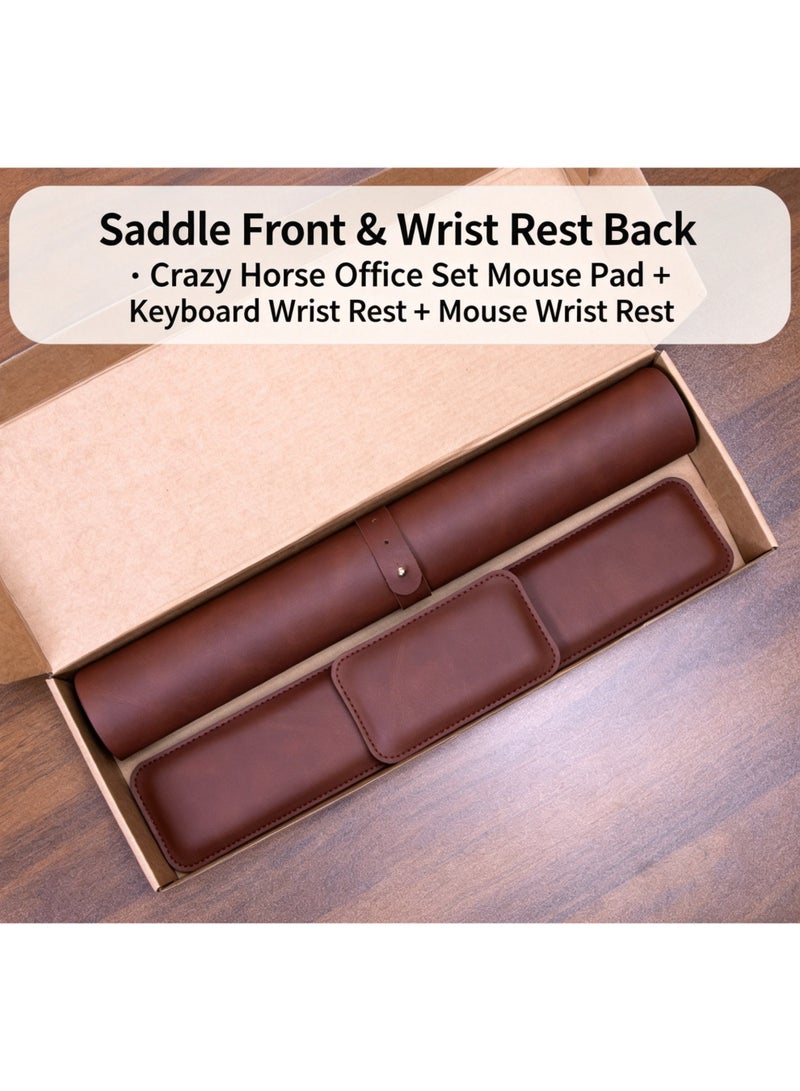 Leather Desk Mat with Keyboard and Mouse Wrist Rest Set, 3-Piece, Memory Foam Support, Anti-Slip - Image 5