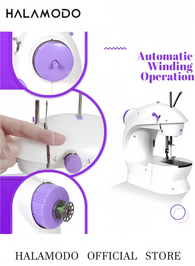 Halamodo Mini Sewing Machine for Beginners, Easy Automatic Sewing Machine, Household Electric Portable Sewing Tool with Sewing Kit, Small, for All Age, Kids or Adults - Image 4
