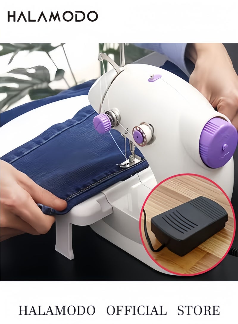 Halamodo Mini Sewing Machine for Beginners, Easy Automatic Sewing Machine, Household Electric Portable Sewing Tool with Sewing Kit, Small, for All Age, Kids or Adults - Image 3