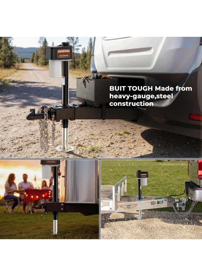 GEARCESS Upgraded Electric Trailer Jack to 7500 LBS, RV Electric Tongue Jack with Built-in Spirit Level for Travel Trailer, 10.24-33.46 Inch Extended, IP65 Waterproof Buttons, w/Waterproof Protective Cover - Image 5