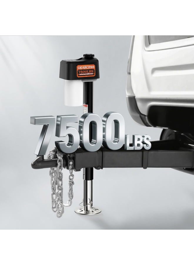 GEARCESS Upgraded Electric Trailer Jack to 7500 LBS, RV Electric Tongue Jack with Built-in Spirit Level for Travel Trailer, 10.24-33.46 Inch Extended, IP65 Waterproof Buttons, w/Waterproof Protective Cover - Image 2