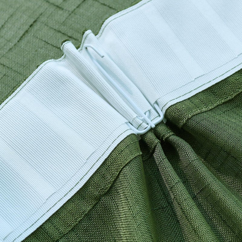 Ftinala Olive Green Sheer Curtains 84 Inches Long 2 Panels, Dark Textured Linen Look See Through Drapes, Thin Light Filtering Window Treatments, Pinch Pleat Sliding Glass Door Ceiling Curtain - Image 3