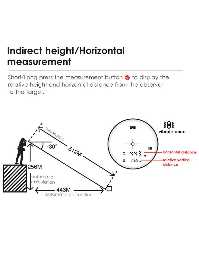 SNDWAY - 3~1000M High Precision Laser Distance Meter 6X Magnification Outdoor Digital Golf Telescope Laser Ruler Handheld Golf Rangefinder with Golf Trajectory Compensation Flag Pole Lock Function - Image 1