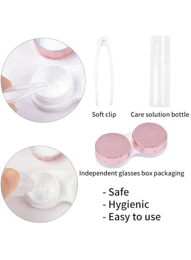 Generic 2 PCS Contact Lens Case, Round Contact Lens Soaking Storage Case, Contact Lens Case with Mirror, Contact Lens Case with L and R Caps, Pocket Contact Glasses Travel Kit for Travel Home  - Image 4