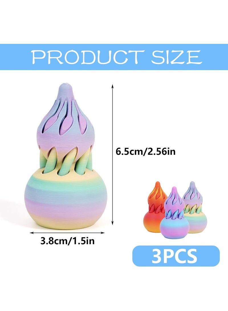 CMGTYYD 3-Piece Gourd Spiral Cone Toy Set, 3D Printed Gourd Spiral Cone Toy, Mini Swirl Line Phantom Desktop Decoration, Souvenir Gift to Help Relieve Anxiety - Image 2