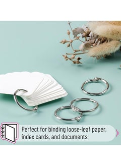 Halamine Binder Ring for Loose Leaf , 60 Pack, 1 Inch , Metal Book Rings for Index Cards Rings, Silver  - Image 5