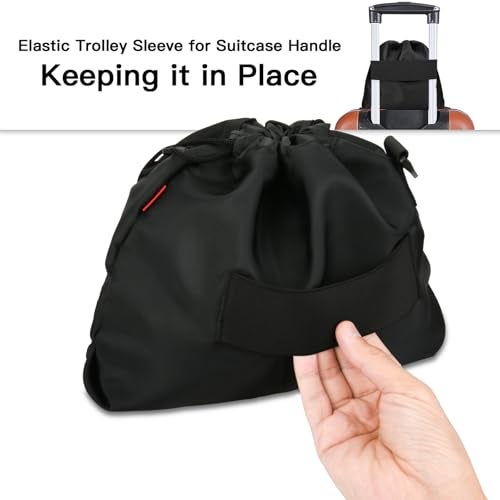 Homakover Small Travel Neck Pillow Bag for Memory Foam Travel Pillow,Luggage Travel Pillow Drawstring Bag Carrying Case with Trolley Sleeve&Adjustable Strap,Easily Attaches to Luggage,Backpacks - Image 4