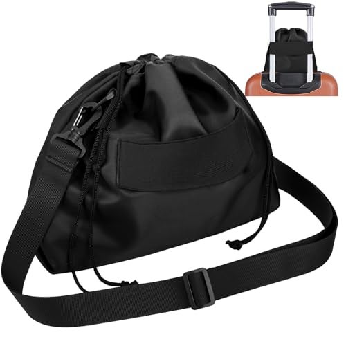 Homakover Small Travel Neck Pillow Bag for Memory Foam Travel Pillow,Luggage Travel Pillow Drawstring Bag Carrying Case with Trolley Sleeve&Adjustable Strap,Easily Attaches to Luggage,Backpacks - Image 1