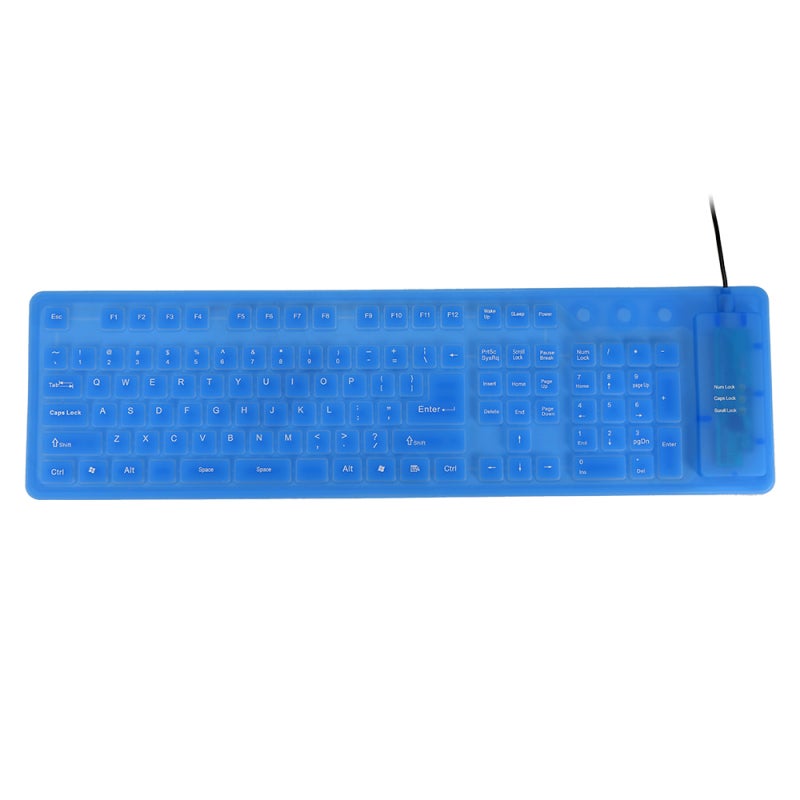 Flexible Foldable Keyboard: 108 Blue Silent Keys - Lightweight Ultra-Thin Compact Waterproof Silicone Keyboard for Travel Business Office On-The-Go Use - Image 5