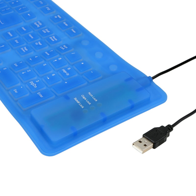 Flexible Foldable Keyboard: 108 Blue Silent Keys - Lightweight Ultra-Thin Compact Waterproof Silicone Keyboard for Travel Business Office On-The-Go Use - Image 2