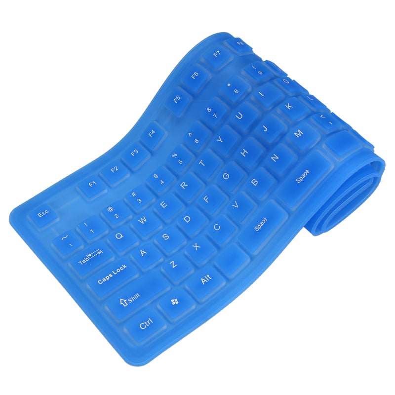Flexible Foldable Keyboard: 108 Blue Silent Keys - Lightweight Ultra-Thin Compact Waterproof Silicone Keyboard for Travel Business Office On-The-Go Use - Image 1