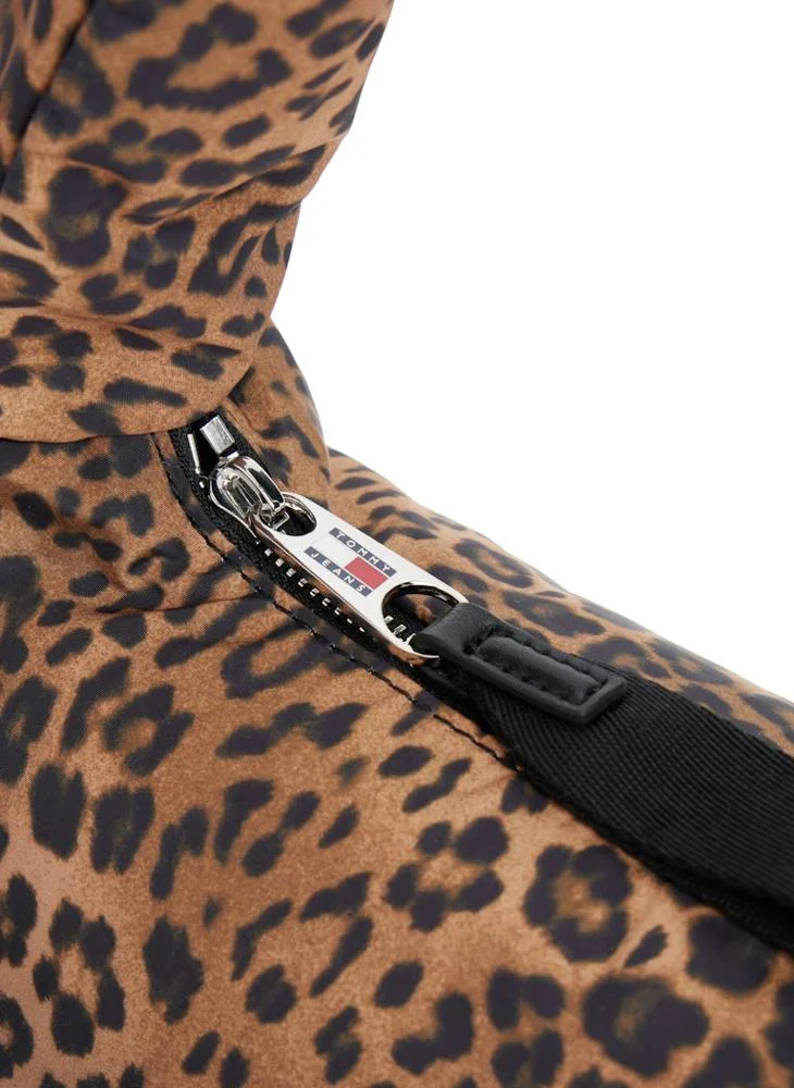 TOMMY JEANS Leopard Print Padded Shoulder Bag