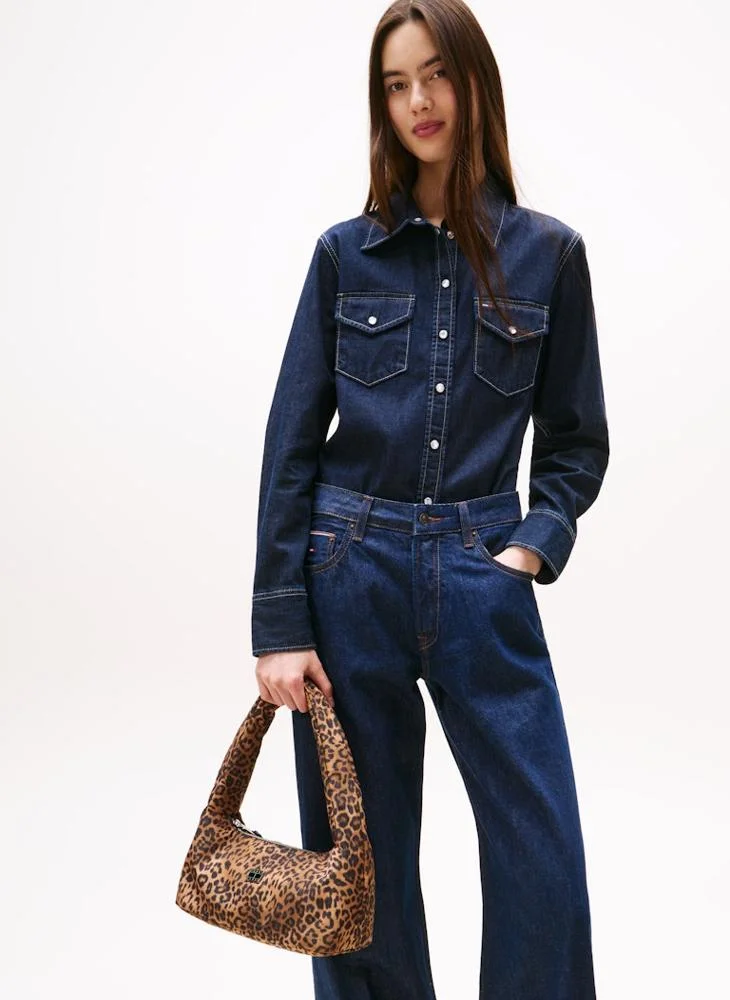 TOMMY JEANS Leopard Print Padded Shoulder Bag