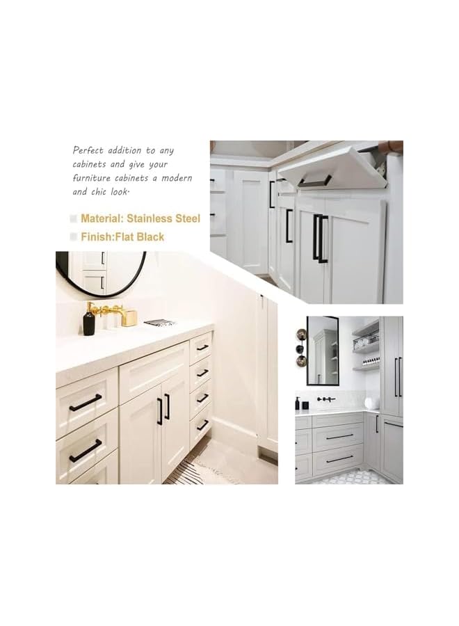 The Bros Black Square Cabinet Pull, 3 Pack Stylish and Simple Drawer Stainless Steel Handle, Rustproof Black Square Cabinet Pull, Cupboard Dresser Pulls for Kitchen and Bathroom - Image 5