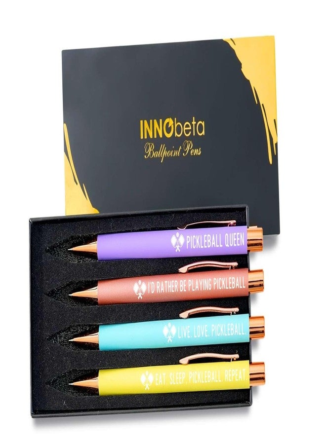 InnoBeta Pickleball Gifts for Women, Gifts for Pickleball Lovers, Ballpoint Pen Set of 4, Perfect for Birthday, Christmas - Image 1