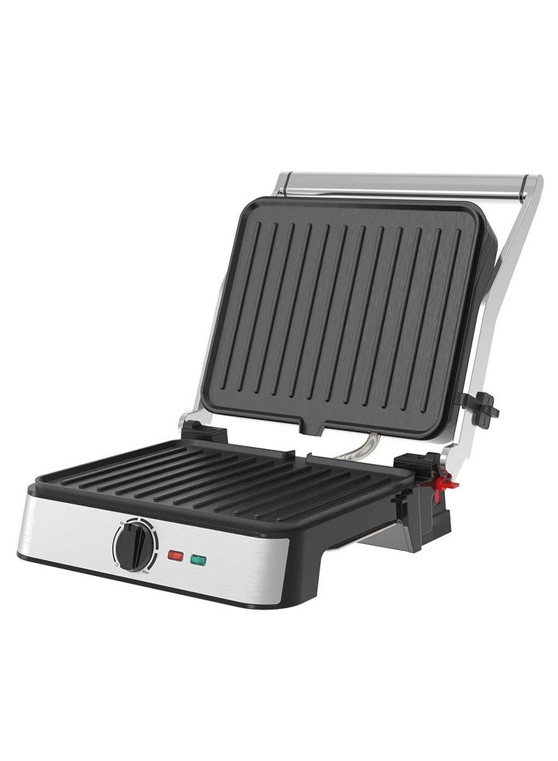 Winning Star Electric Grill & Panini Press, LED Indicator Lights, Thermostat Control, Cool Touch Handle, Opens 180° to Fit Any Type or Size of Food, Prefect for Toasted Sandwiches, Meat, 2200W - Image 1