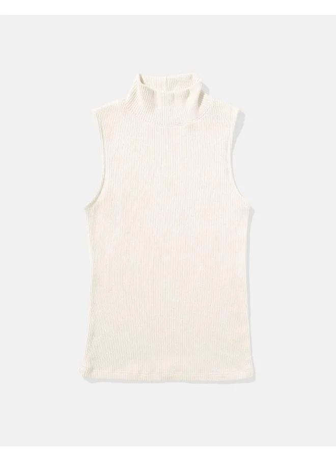 American Eagle AE Ribbed Mock Neck Tank Top