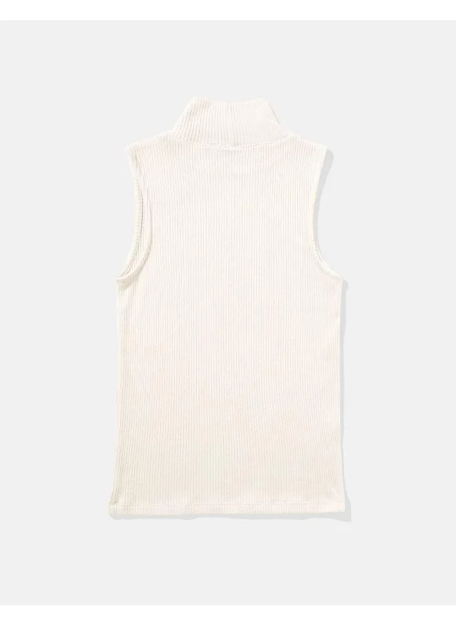 American Eagle AE Ribbed Mock Neck Tank Top